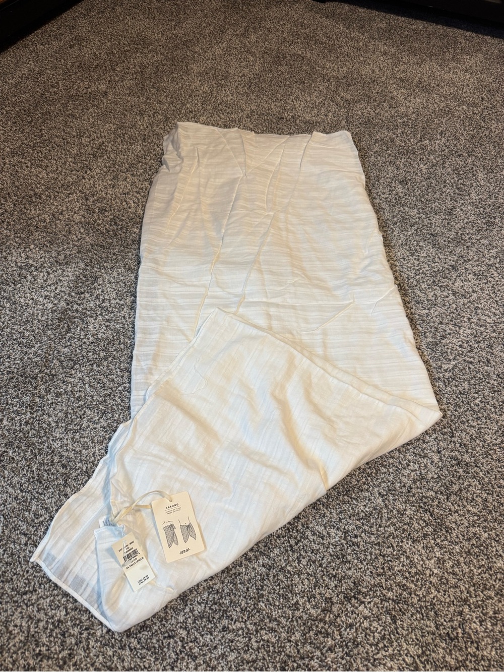 aerie White Lightweight Striped Swim Coverup Skirt